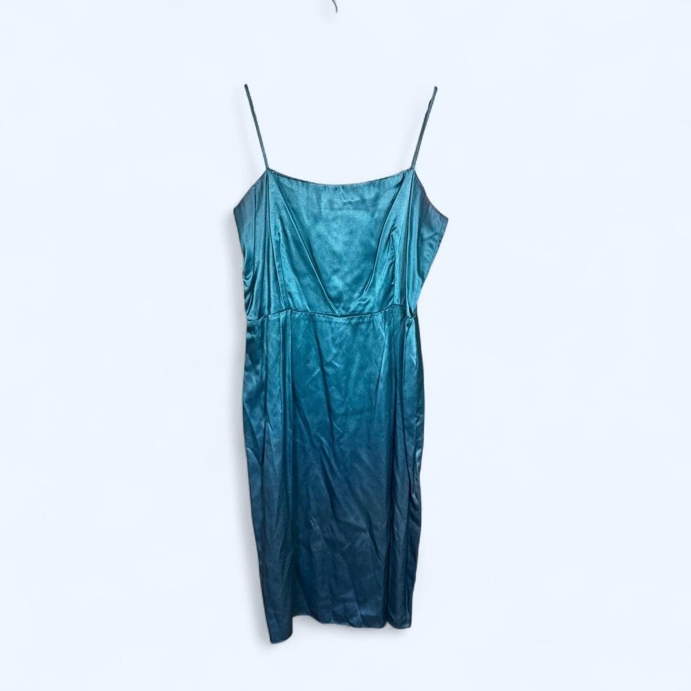 Mister Jay Vintage Teal Blue Dress Made in USA Size 14 Women's